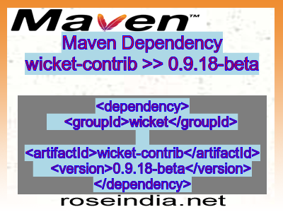 Maven dependency of wicket-contrib version 0.9.18-beta