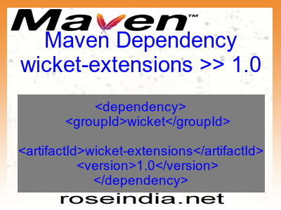 Maven dependency of wicket-extensions version 1.0