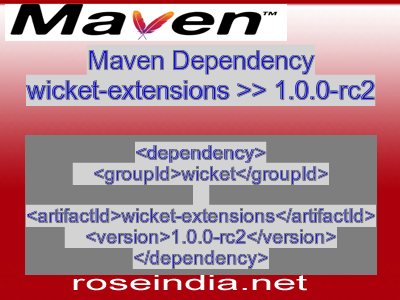 Maven dependency of wicket-extensions version 1.0.0-rc2