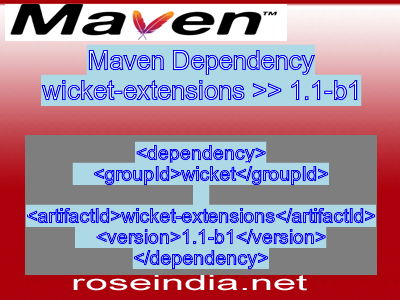 Maven dependency of wicket-extensions version 1.1-b1