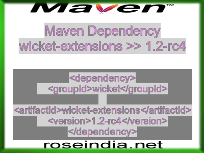 Maven dependency of wicket-extensions version 1.2-rc4
