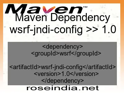 Maven dependency of wsrf-jndi-config version 1.0