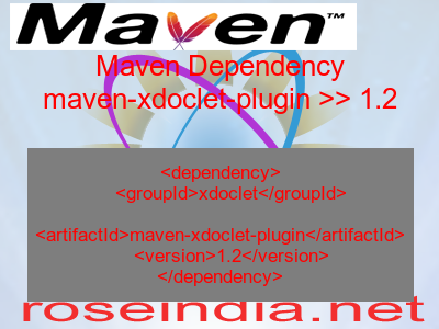 Maven dependency of maven-xdoclet-plugin version 1.2