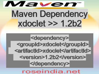 Maven dependency of xdoclet version 1.2b2