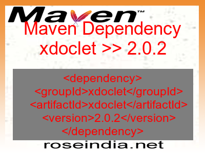 Maven dependency of xdoclet version 2.0.2