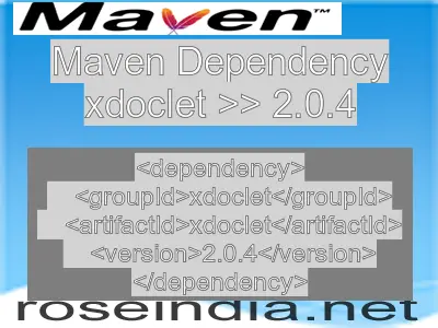 Maven dependency of xdoclet version 2.0.4