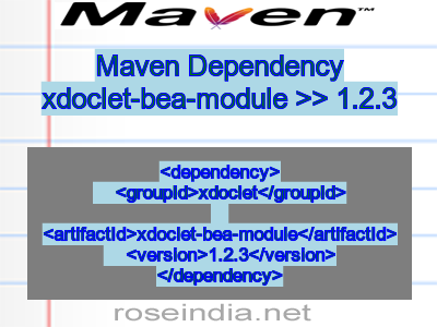 Maven dependency of xdoclet-bea-module version 1.2.3