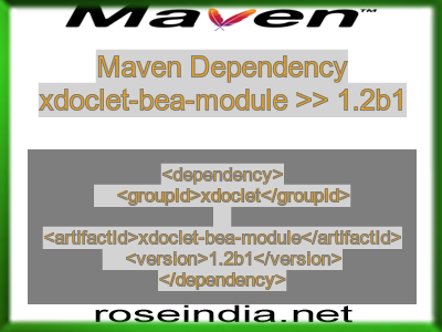 Maven dependency of xdoclet-bea-module version 1.2b1