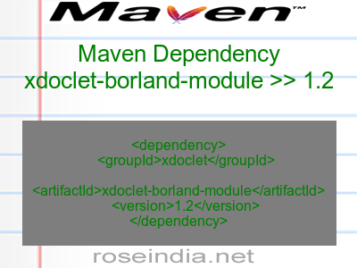 Maven dependency of xdoclet-borland-module version 1.2