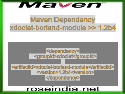Maven dependency of xdoclet-borland-module version 1.2b4