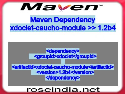 Maven dependency of xdoclet-caucho-module version 1.2b4
