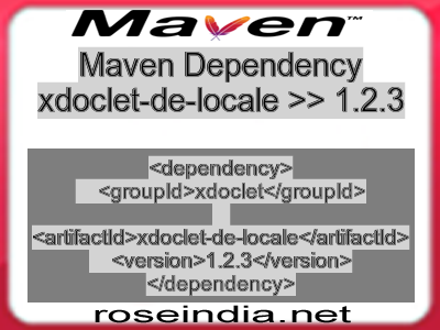 Maven dependency of xdoclet-de-locale version 1.2.3