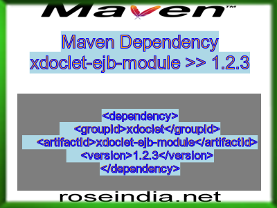 Maven dependency of xdoclet-ejb-module version 1.2.3