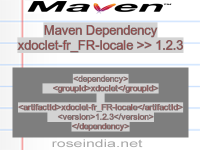 Maven dependency of xdoclet-fr_FR-locale version 1.2.3
