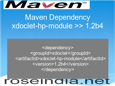 Maven dependency of xdoclet-hp-module version 1.2b4