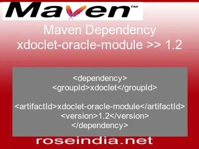 Maven dependency of xdoclet-oracle-module version 1.2