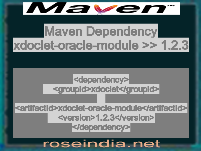 Maven dependency of xdoclet-oracle-module version 1.2.3