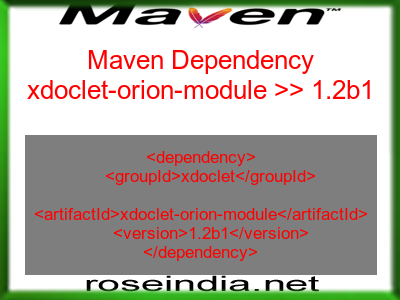 Maven dependency of xdoclet-orion-module version 1.2b1