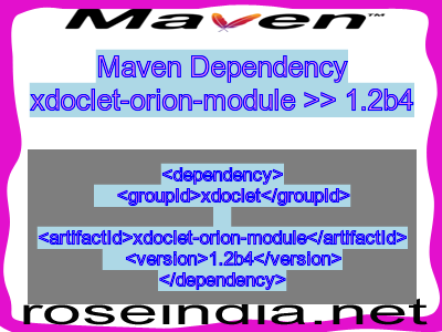 Maven dependency of xdoclet-orion-module version 1.2b4