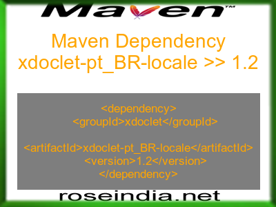 Maven dependency of xdoclet-pt_BR-locale version 1.2
