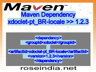 Maven dependency of xdoclet-pt_BR-locale version 1.2.3