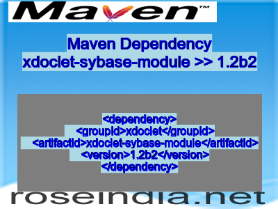 Maven dependency of xdoclet-sybase-module version 1.2b2