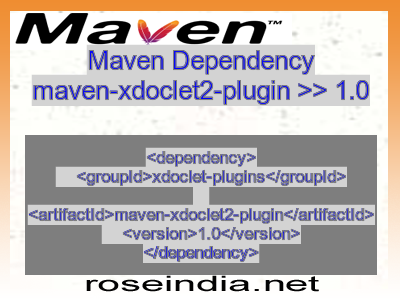 Maven dependency of maven-xdoclet2-plugin version 1.0