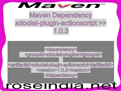 Maven dependency of xdoclet-plugin-actionscript version 1.0.3