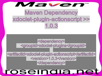 Maven dependency of xdoclet-plugin-actionscript version 1.0.3