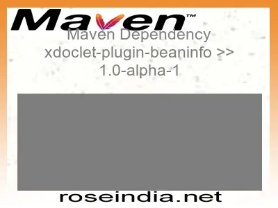 Maven dependency of xdoclet-plugin-beaninfo version 1.0-alpha-1