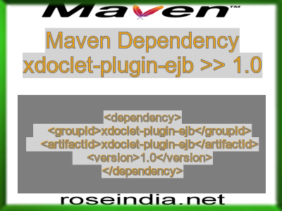 Maven dependency of xdoclet-plugin-ejb version 1.0