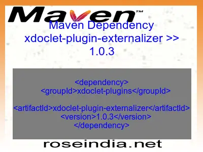Maven dependency of xdoclet-plugin-externalizer version 1.0.3