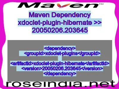 Maven dependency of xdoclet-plugin-hibernate version 20050206.203645