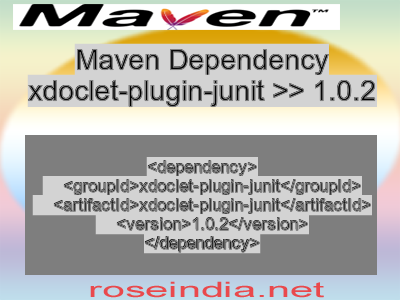 Maven dependency of xdoclet-plugin-junit version 1.0.2