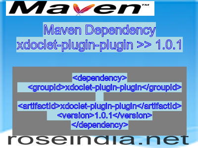 Maven dependency of xdoclet-plugin-plugin version 1.0.1