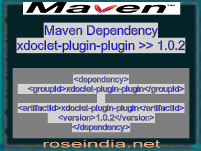 Maven dependency of xdoclet-plugin-plugin version 1.0.2