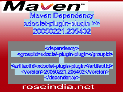 Maven dependency of xdoclet-plugin-plugin version 20050221.205402
