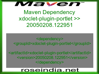Maven dependency of xdoclet-plugin-portlet version 20050208.122951