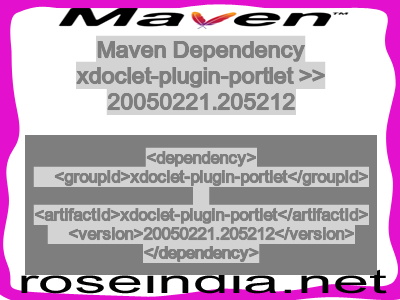Maven dependency of xdoclet-plugin-portlet version 20050221.205212