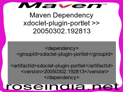 Maven dependency of xdoclet-plugin-portlet version 20050302.192813