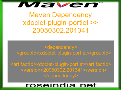Maven dependency of xdoclet-plugin-portlet version 20050302.201341