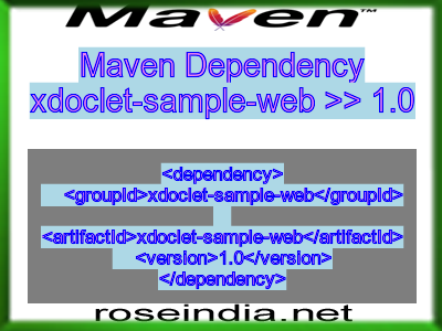 Maven dependency of xdoclet-sample-web version 1.0