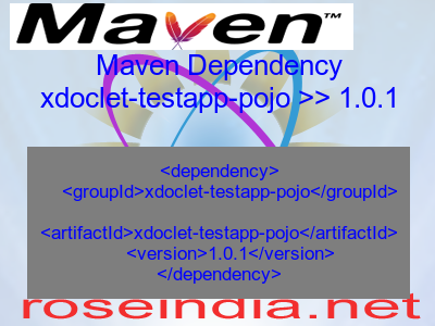 Maven dependency of xdoclet-testapp-pojo version 1.0.1