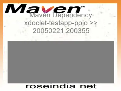 Maven dependency of xdoclet-testapp-pojo version 20050221.200355