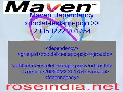 Maven dependency of xdoclet-testapp-pojo version 20050222.201754