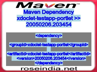 Maven dependency of xdoclet-testapp-portlet version 20050206.203454