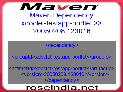 Maven dependency of xdoclet-testapp-portlet version 20050208.123016