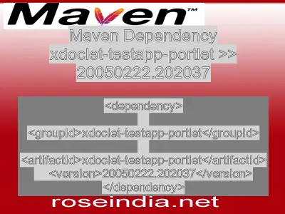 Maven dependency of xdoclet-testapp-portlet version 20050222.202037