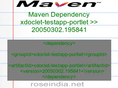 Maven dependency of xdoclet-testapp-portlet version 20050302.195841