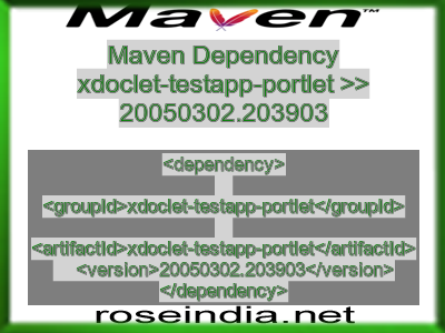 Maven dependency of xdoclet-testapp-portlet version 20050302.203903